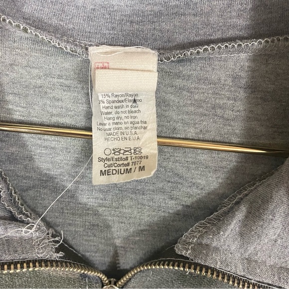 7TH RAY | Camo Gray Colorblock Henley Zip Sweatshirt - Picture 3 of 6